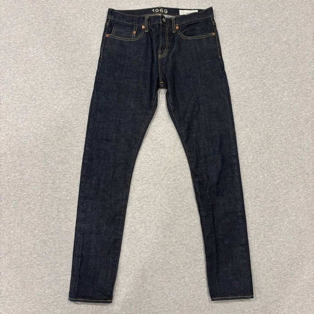 Gap 1969 Japanese Selvedge Denim Skinny Jeans Men's Size 31x32 Blue Dark Wash